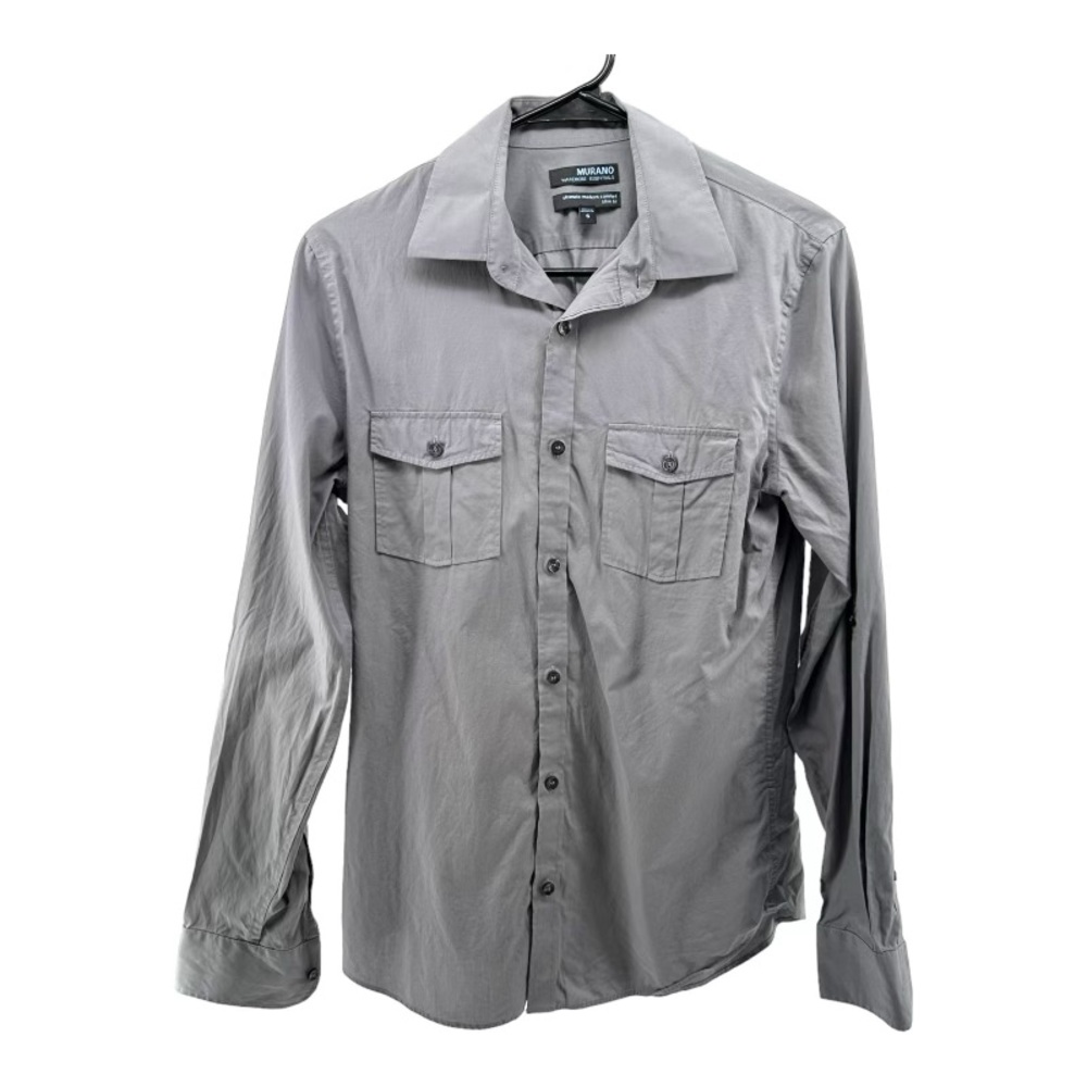 Murano | S Small Men’s Gray Wardrobe Essentials Button Shirt‎ Slim Fit
